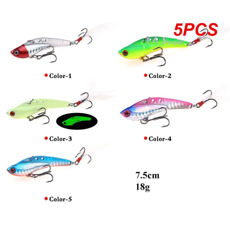 

5 шт., металлическая Вибрирующая рыболовная приманка, 13/18/25/30 г