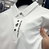 Haute qualité Ice Silk manches courtes hommes polo shirt été nouvelle marque mode broderie DESIGN TOP respirant cool t - shirt 3