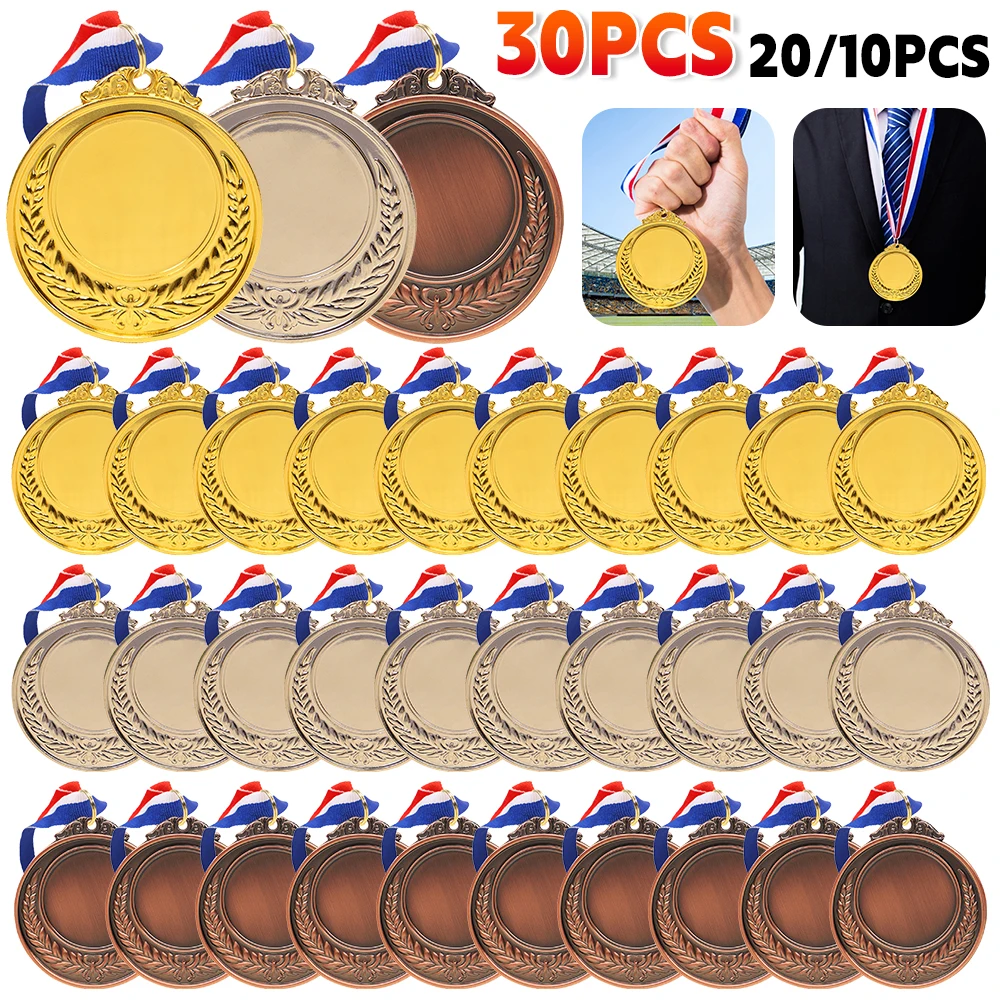 5.2cm Gold/Silver/Bronze Medal Award Medals Neck Ribbon Medal Child Lot Game Medals Sports Competition Winner Souvenir award medals
