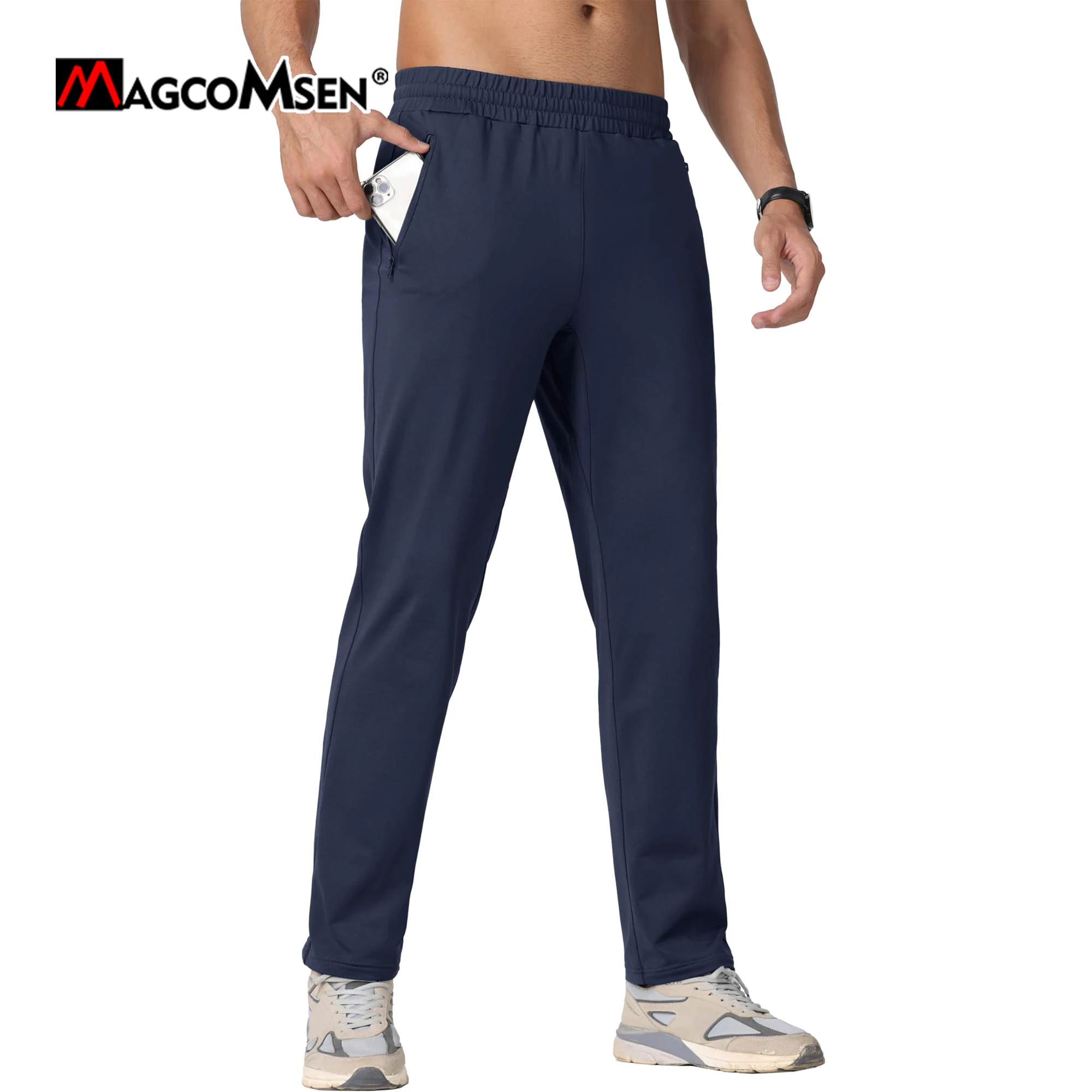 Sport Jogging Trousers Fleece Sweatpants MAGCOMSEN Men's Fleece Lined Sweatpants Winter Thicken Warm Joggers Outdoor Water Repellent Sport Pants