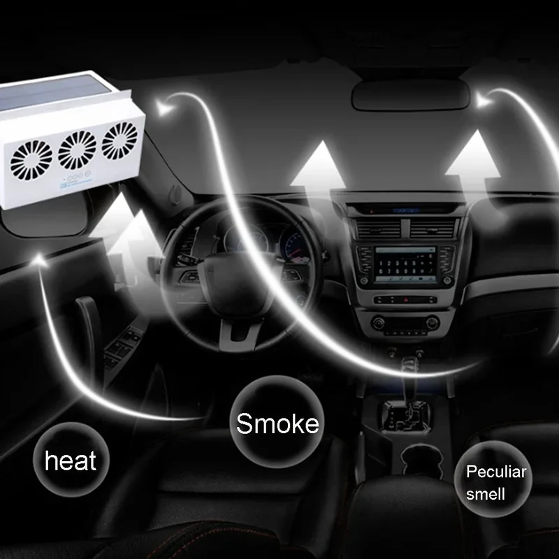 Upgrade USB Charging Solar Powered Fan Car Cooler Front/Rear Window Radiator Exhaust Fan Auto Air Vent Ventilation Radiator