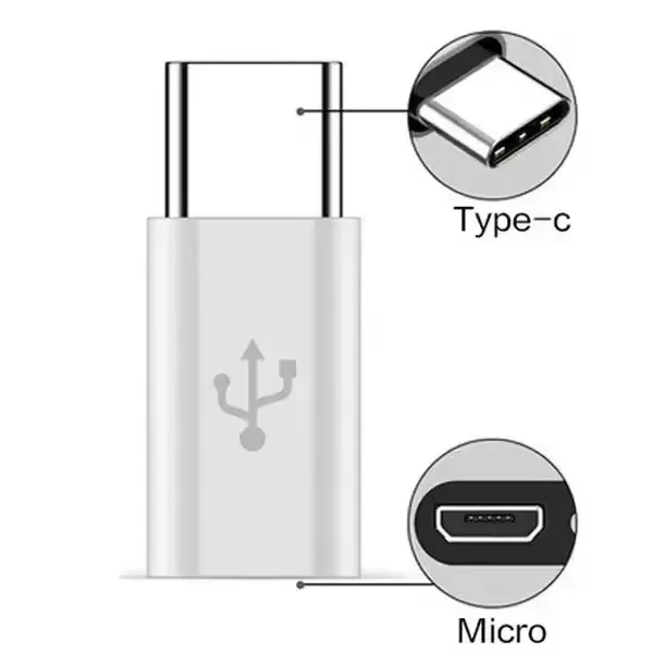 Compact Micro USB to Type-C Adapter Connector