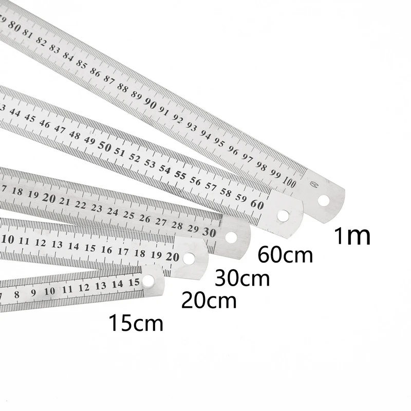 1pc 15cm cm 30cm 50cm Double Side Scale Stainless Steel Straight Ruler Measuring Tool School Office Supplies For Students Rulers Aliexpress