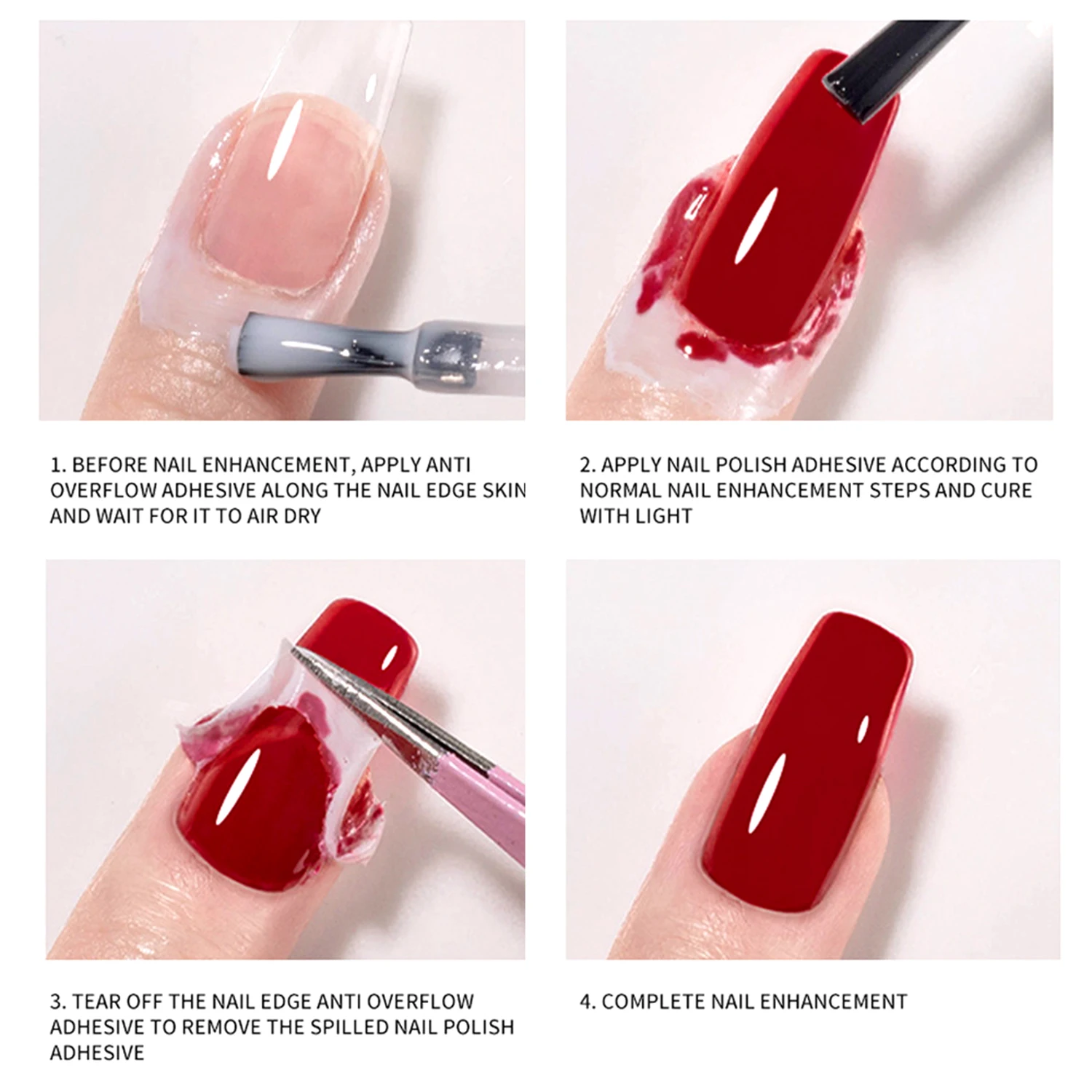 Nail Peel Off Liquid Anti-Overflow Glue Edge Latex Tape, Peel Off Cuticle Guard Nails Finger Lacquer Protector, Manicure Polish 6