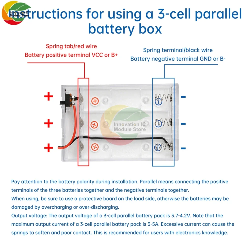 3 Battery Boxes In Parallel Series 21700 18650 Battery Box Transparent ...