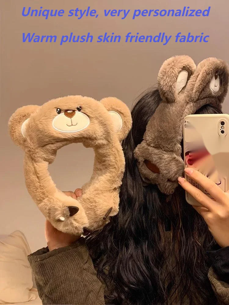 Winter plush earmuffs, unique style and personality, cute little bear, warm and comfortable, wearing it is both beautiful and warm_voghion.com