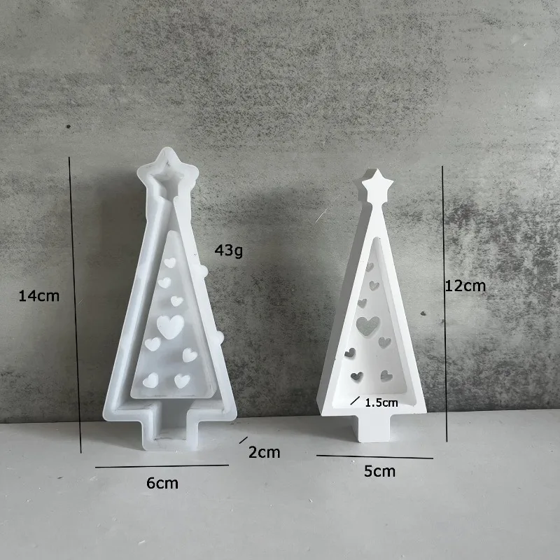 Christmas Day Atmosphere Decorative Lamp Mold Christmas Tree Plaster Ornament Mold Candle Aromatherapy Dropping Decoration Mould silicone mold