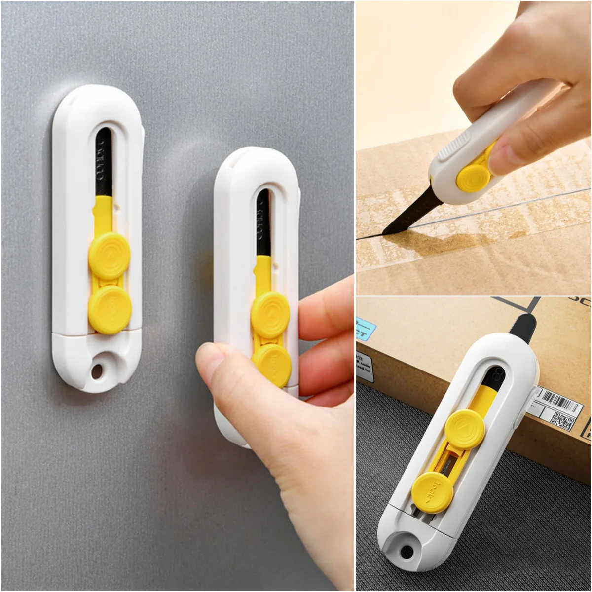 Box Cutter Utility Knife Magnetic Mini Portable Letter Opener Paper Retractable Blade Durable Abs Material 1pc- box cutter,utility knife,paper cutting knife,cutting knife,paper cutter,box opener