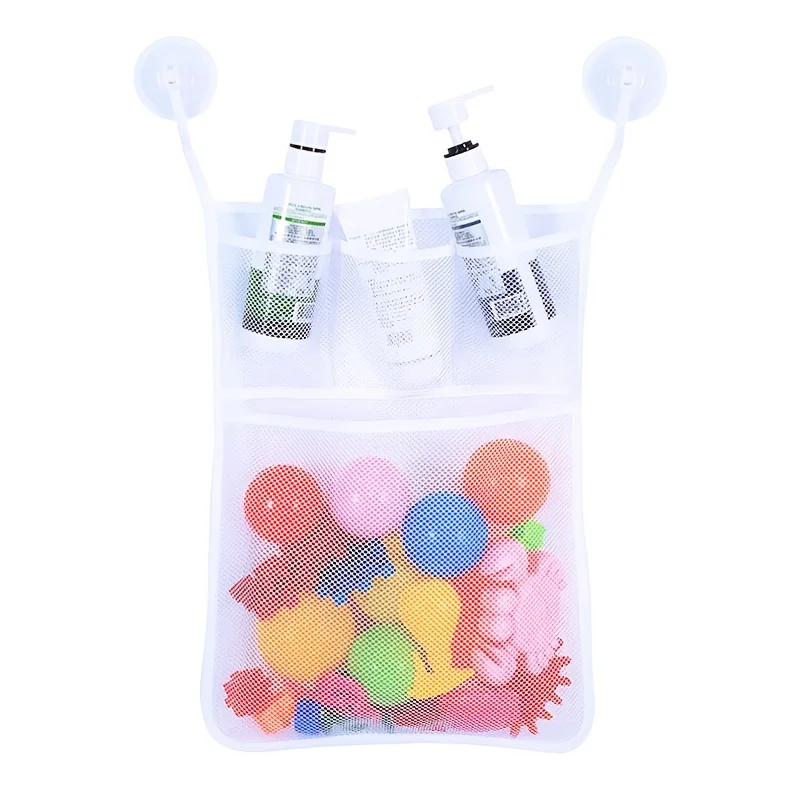 Mesh Hanging Caddy Organizer with Pockets Shower Hanging Organizer Storage Pockets Bathroom Hanger Organizer Bath Toy Holder 4