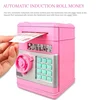 Hot Selling-Electronic Piggy Bank Automatic Mini Security Coin Cash Savings Box Password Key Lock Bank ATM Gift For Children,Ele 4