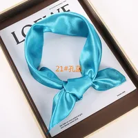New Solid 60x60cm Square Scarf Single Imitation Silk Bright Light And Satin Performance Scarves Party Gift 4