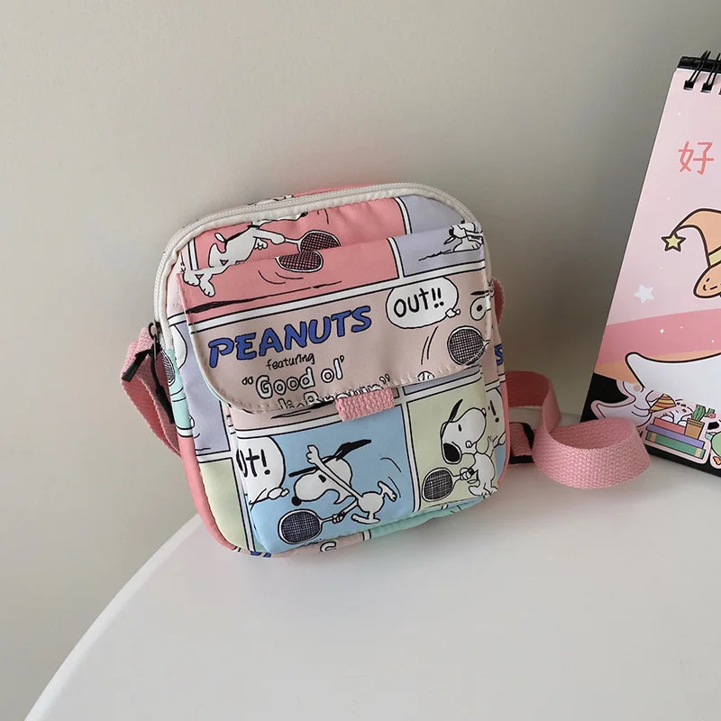 

Anime Snoopy Spiked Canvas Bag Carton Kawaii Cute Puppy Girls Versatile Crossbody Bags Female Single Shoulder Square Case Holder