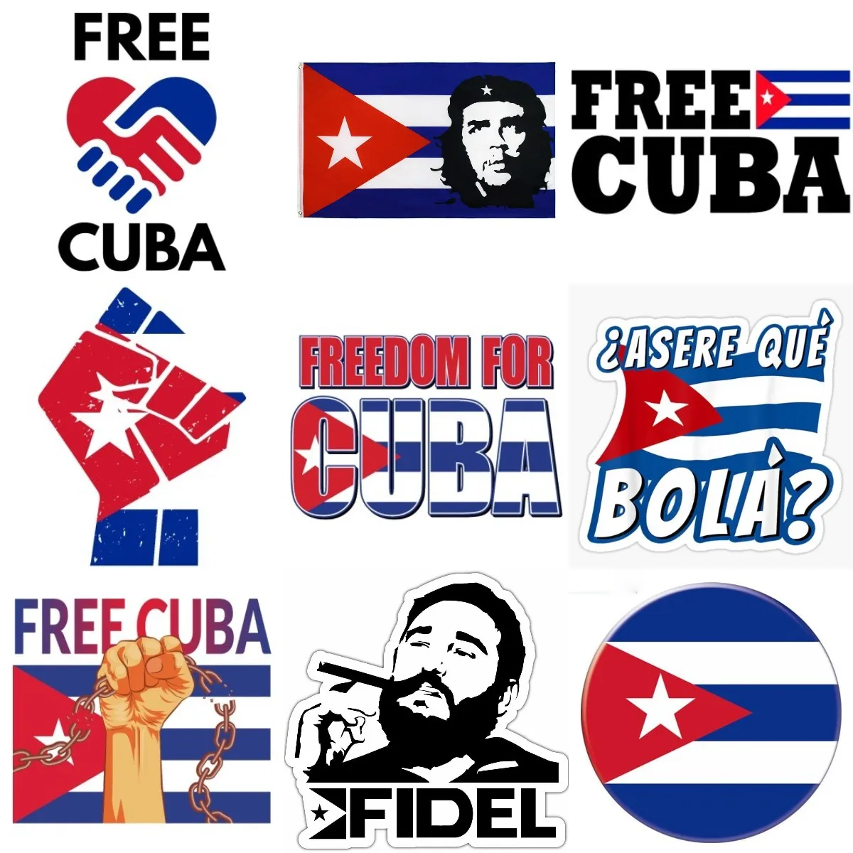 Che Guevara Free Cuba Flag Creative Sticker for Covered Scratch Decorate Laptop Window Car Window Truck Camper Helmet Table