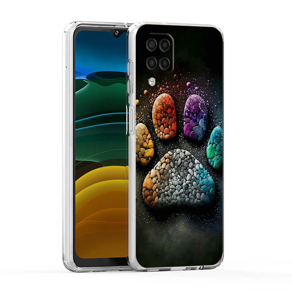 Paw Print Transparent Silicone Phone Case - Cute Dog Footprint Design