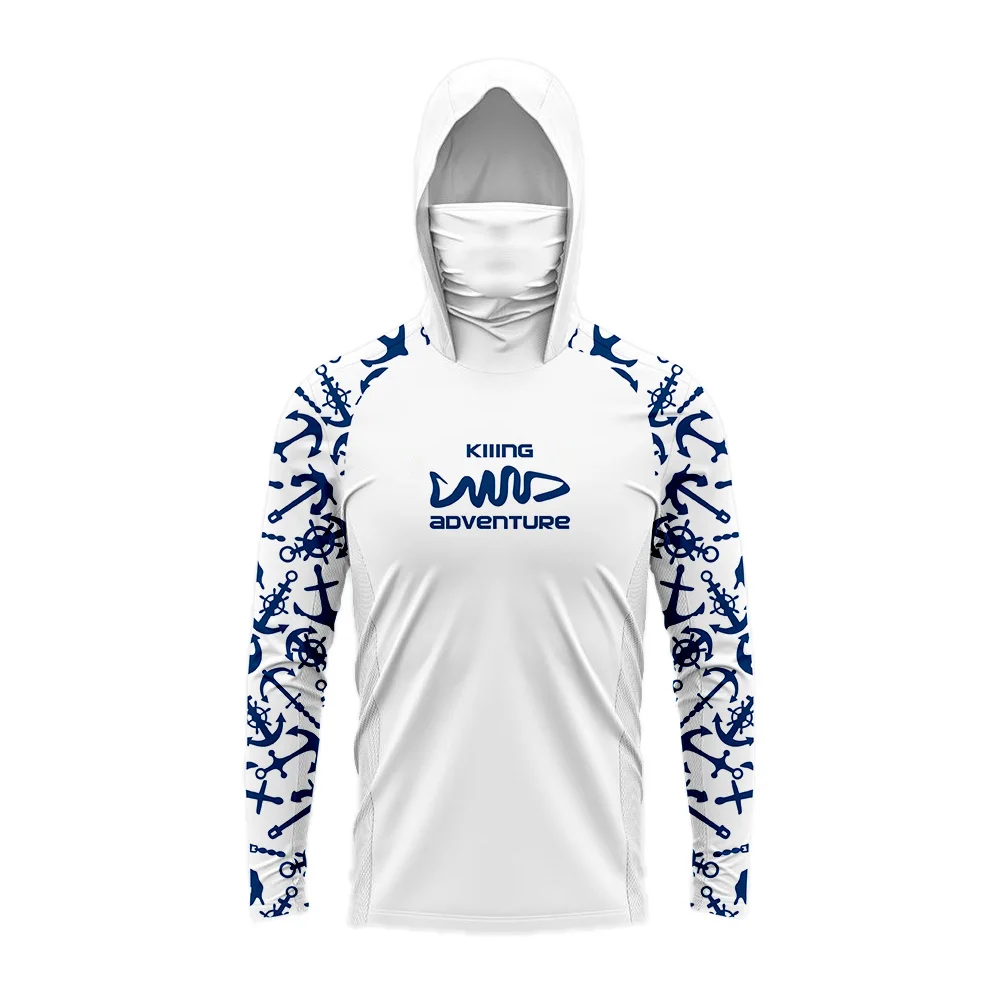 Kiiing Adventure Snake Pattern Camouflage Hooded Sunscreen Fishing Suit Outdoor Quick-drying Breathable Long Sleeve Mask Top