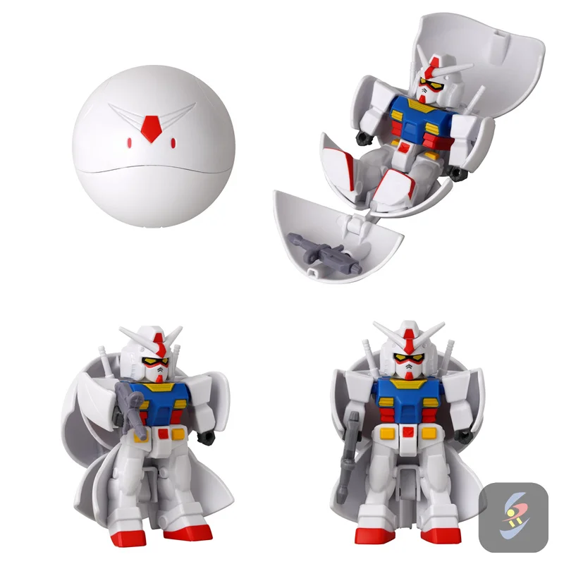 

Bandai Cartoon Rx-78-2 Mobile Suit Gundam Toy Model Deformed Gashapon Toy Cartoon Doll Desktop Ornaments small gift