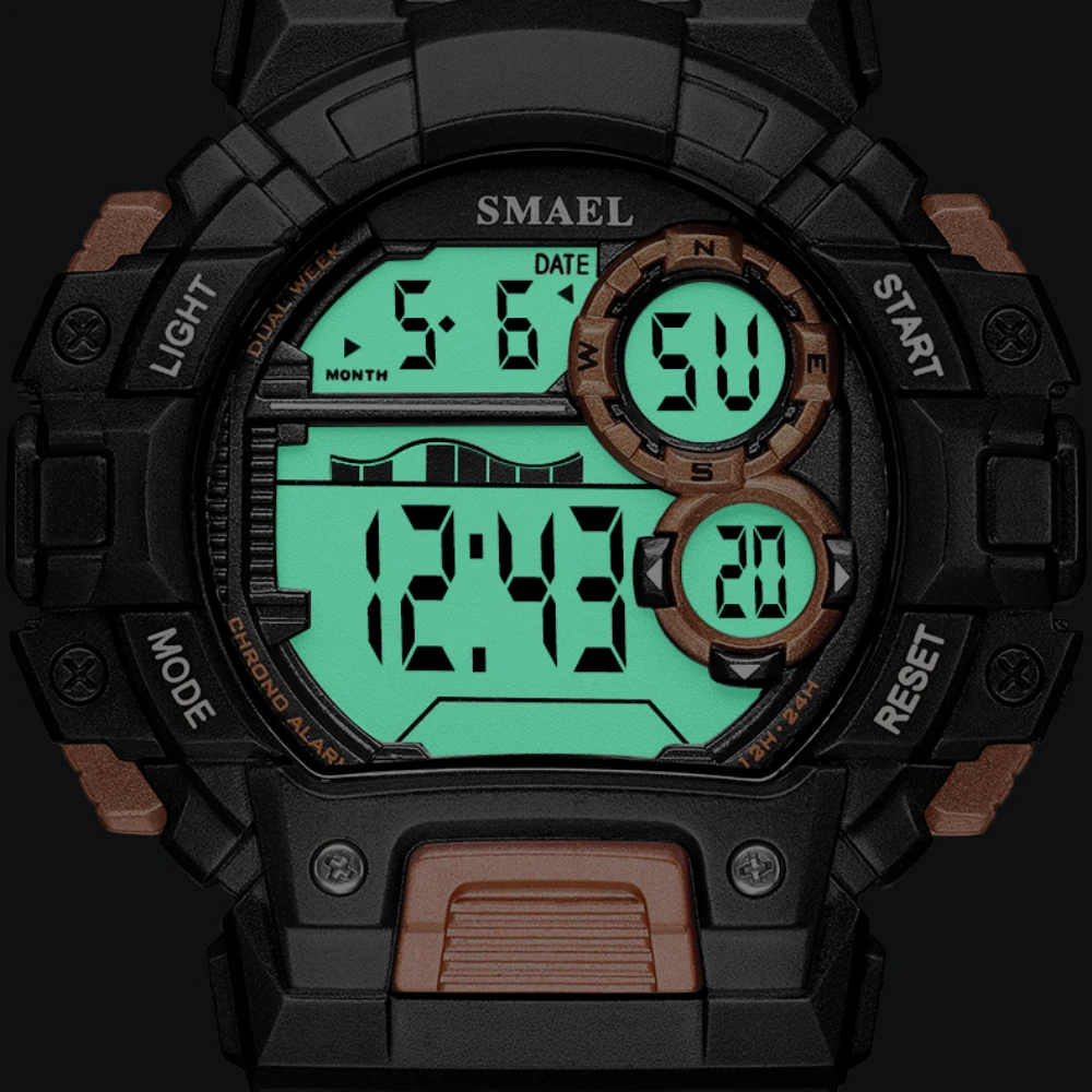 2024 New Men's Fashion Outdoor Waterproof Glow-in-the-dark Digital Watch Student Electronic Watch Military Multifunctional Watch