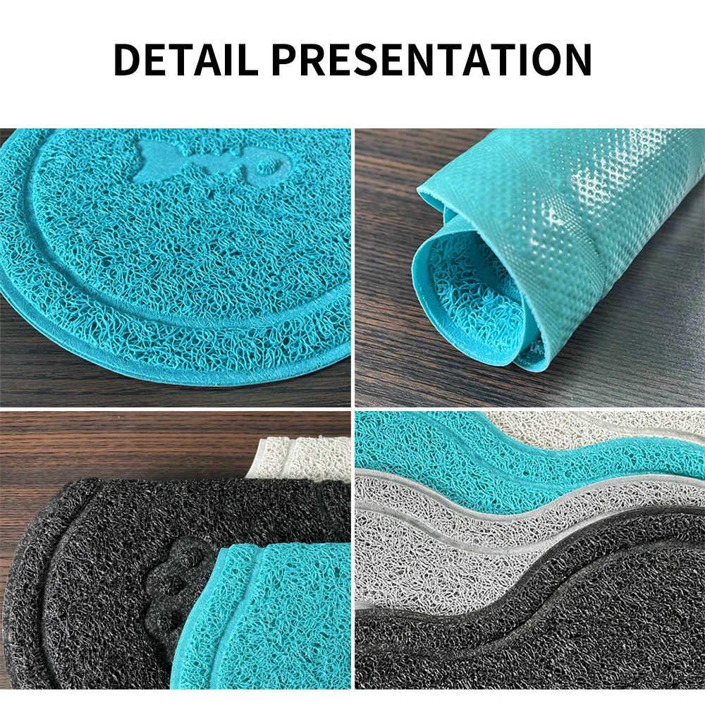 Pet dogs and cats feeding and drinking mats pure paw fish bone pattern dishes non-slip placemats easy to clean cushions pet feeding mat