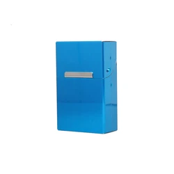 Sleek Metal Tobacco Cigarette Case for Men - Durable and Stylish Holder (Blue)