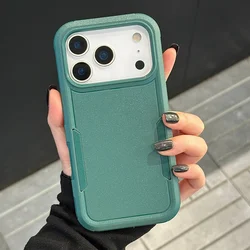 Premium Shockproof Matte Hybrid Armor Phone Case - Luxury Protective Bumper Cover - iPhone 15 Plus (Dark Green)