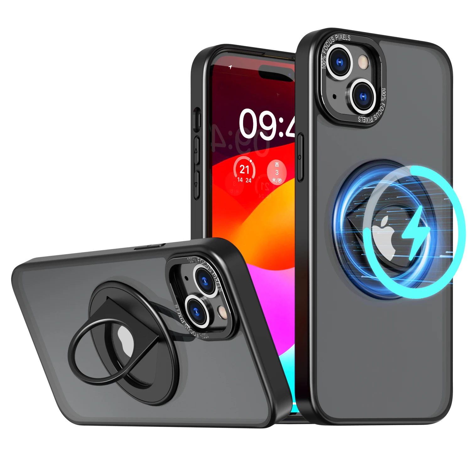 

Ring Rotating Bracket Magnetic Adsorption Phone Case Suitable For iPhone 11 12 13 14 Pro Max15 Plus Fall Protection Cover
