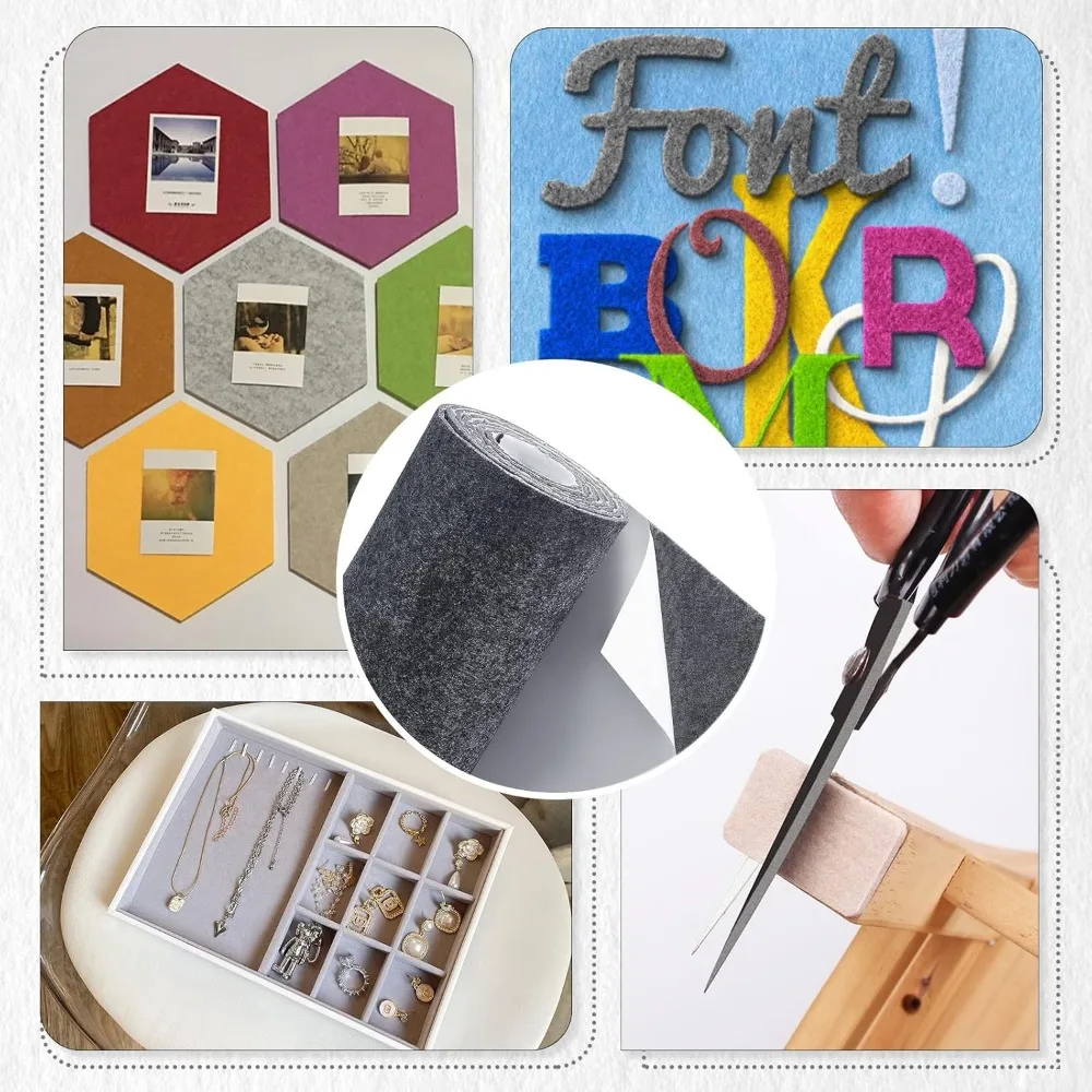 Jewelry Making Supplies Sewing Fabric Paste Craft Supplies 1Sheet 11.8x78.7inch Gray Self Adhesive Felt Fabric Drawer Liner for DIY Crafts Sewing Accessories and Jewelry Drawer Box Fabric