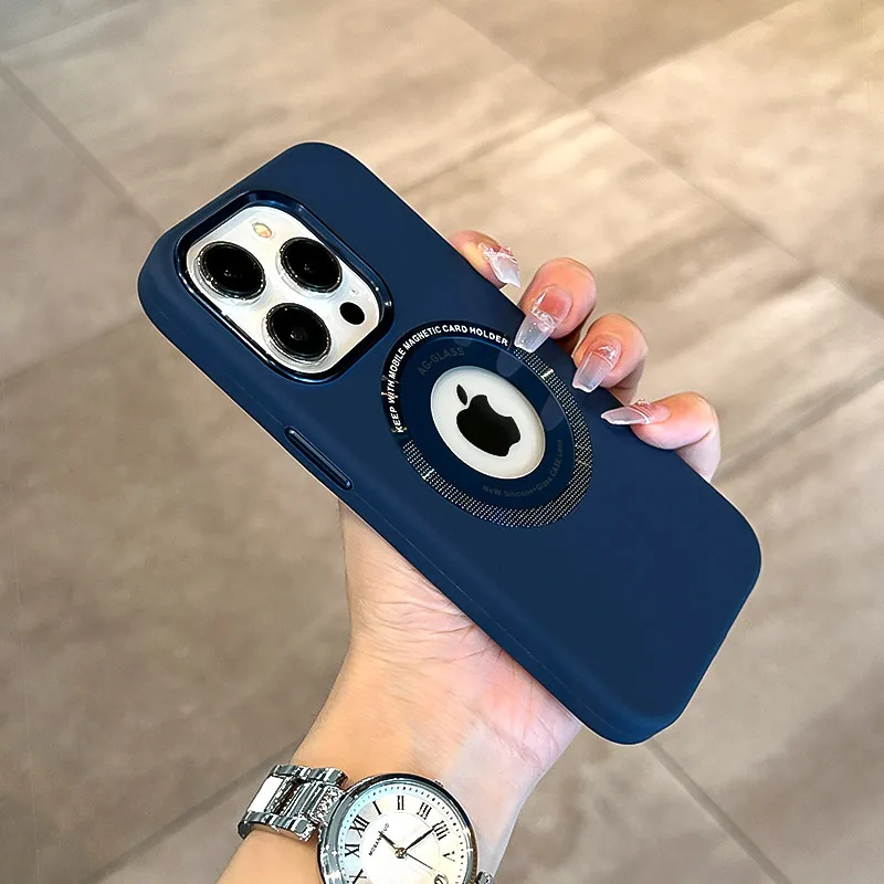 

Official Wireless charging Liquid silicone Magsafe case for iphone 13 15 15pro 14 14Pro 13pro max Logo hole protective cover