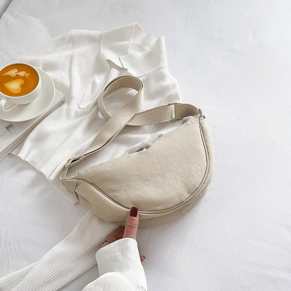 Borsa a tracolla Hobos in nylon alla moda Borsa sotto le ascelle Borsa a mezzaluna Borsa a tracolla singola di grande capacità stile coreano unisex