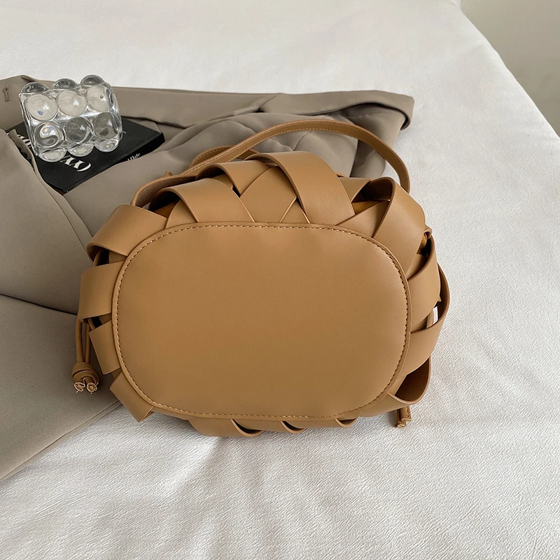 حقيبة يد فاخرة مضفرة منسوجة من البولي يوريثان للنس...