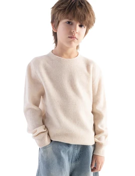 Laste 100% meriinovillast o-kaelusega kampsun kasvule 90-150cm 2