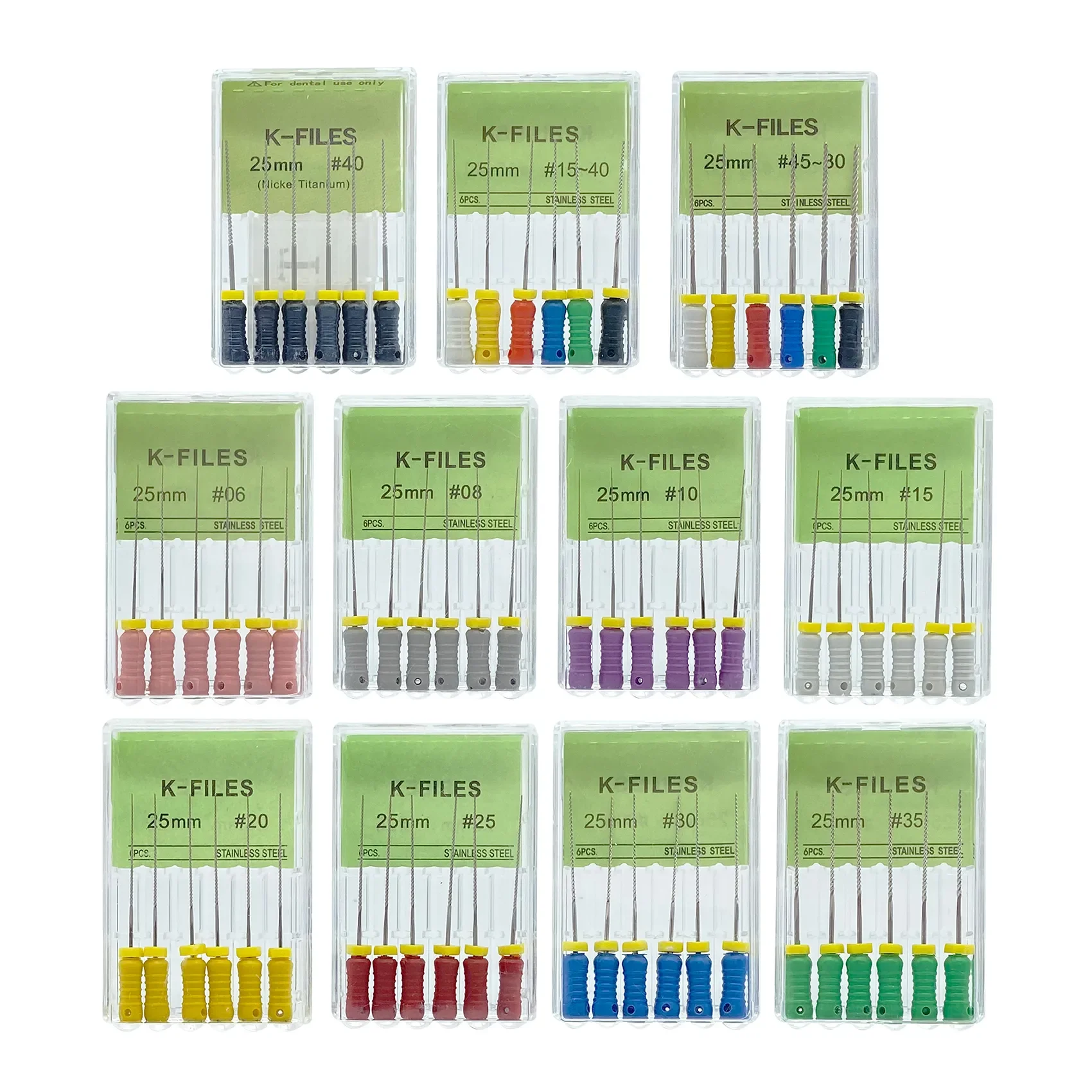 6Pcs/Box Tomenty Dental Hand Use K Files 21mm 25mm 31mm Stainless Steel Endodontic Root Canal File Dentistry Treatment Tools 4