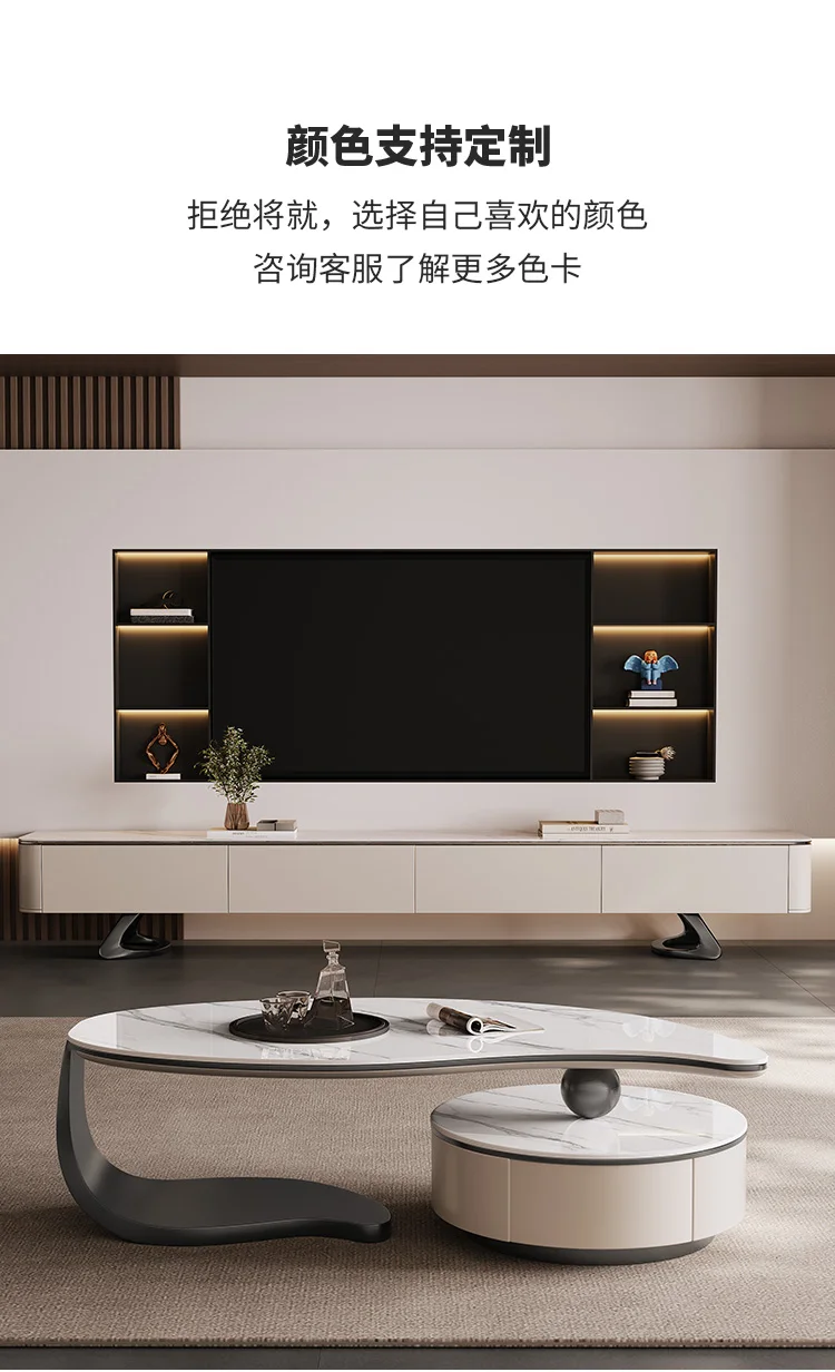 Modern Light Luxury Coffee Table Minimalist Designer Aesthetic Unique Side Table Accessories Decoration Couchtisch Furniture