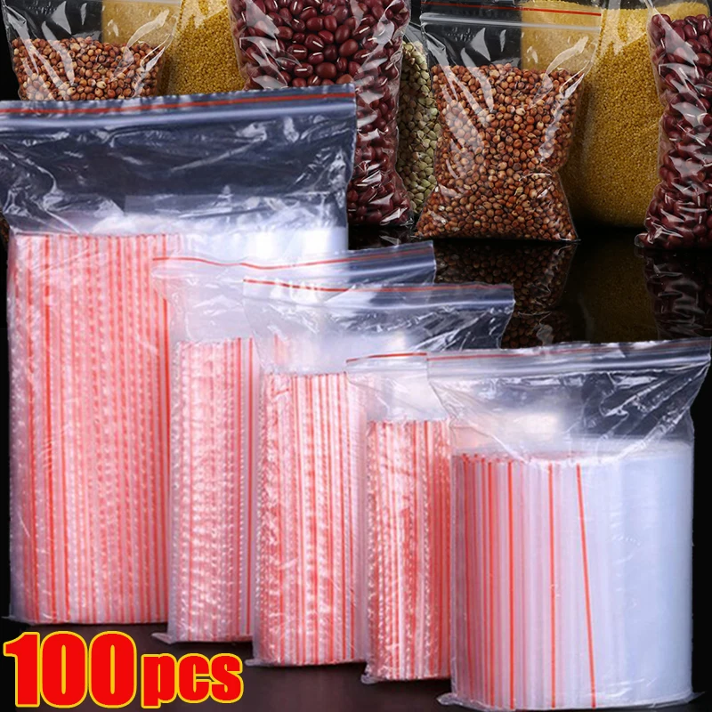 100pcs transparent plastic Close lock Bag Resealable Transparent Bag Shoe Bag Reclosable Vacuum Bag Poly Clear Bags Thickness 100pcs pack small close lock plastic bag resealable transparent bag shoe bag reclosable vacuum bag poly clear bags thickness