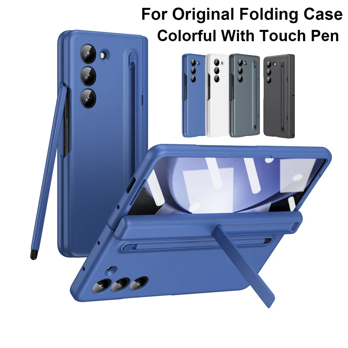 360 Full Protection Hinge case for Samsung Galaxy Z folding 5 4 3 Tempered glass film original stylus folding cover holder