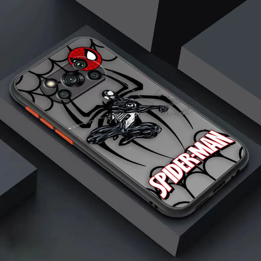thumbnail image 1 of Matte Case for Xiaomi POCO X4 X3 X2 M4 M3 M2 F4 F3 GT F2 C40 CC9 PRO 4G 5G A3 MIX4 CIVI Case Funda Shell Marvel Spider-Man Combo, 1 of 5