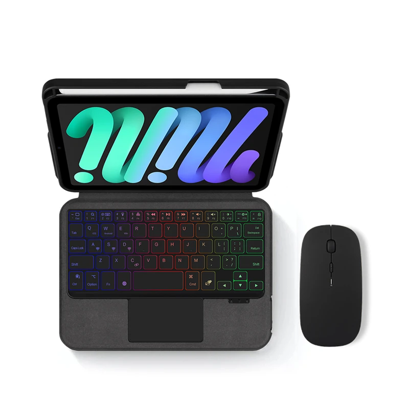 Huwei-trackpad Keyboard para Ipad Smart Case Backlight para Ipad Mini 2023 6ª Geração Espanhol e Português 8.3