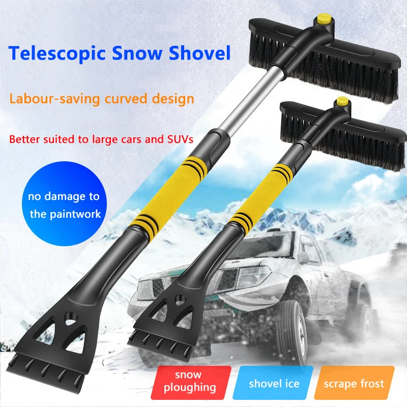 Winter Car Ice Scraper Handle Snow Removal Shovel Scalable Car Windshield Cleaning Scraping Tool Window Clean Tool Parts