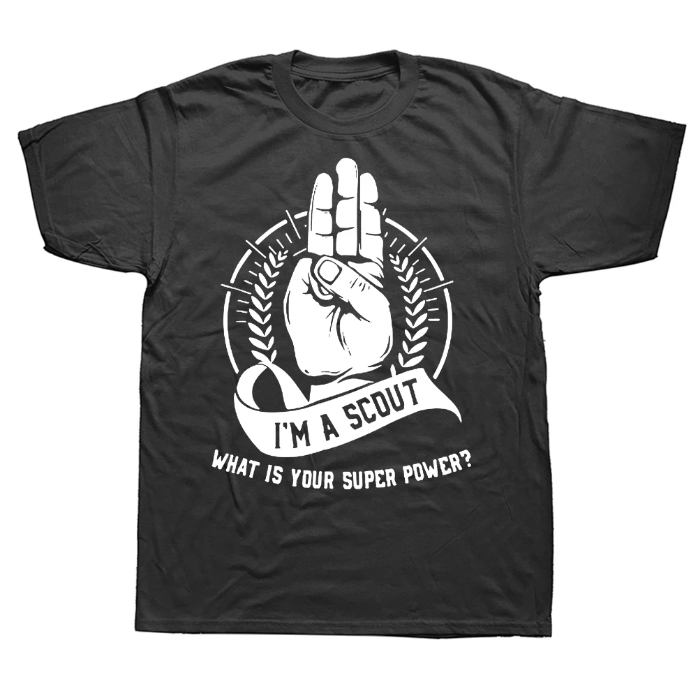 Lustiges „Im A Scout What Is Your Superpower“-T-Shirt aus grafischer Baumwolle, Streetwear, kurzärmeliges Scouting-Geschenk, Sommer-Stil-T-Shirt