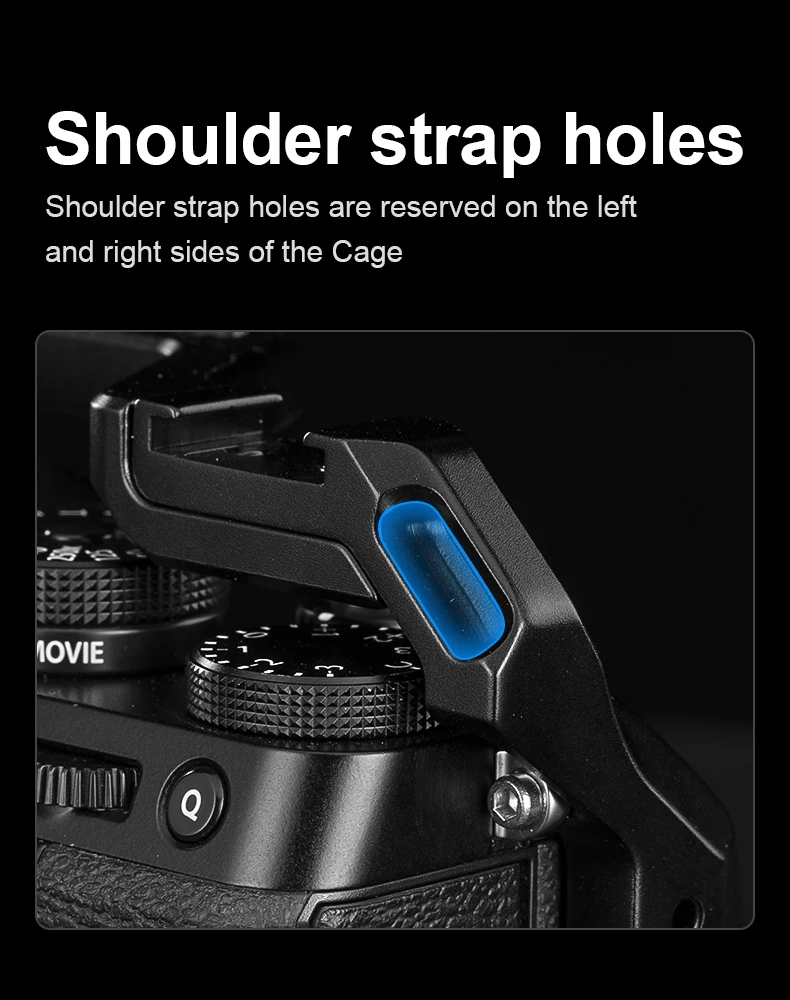 Camera Full Cage for Fujifilm X-T5 with Expansion 1/4 & 3/8 Screw Holes Aluminum