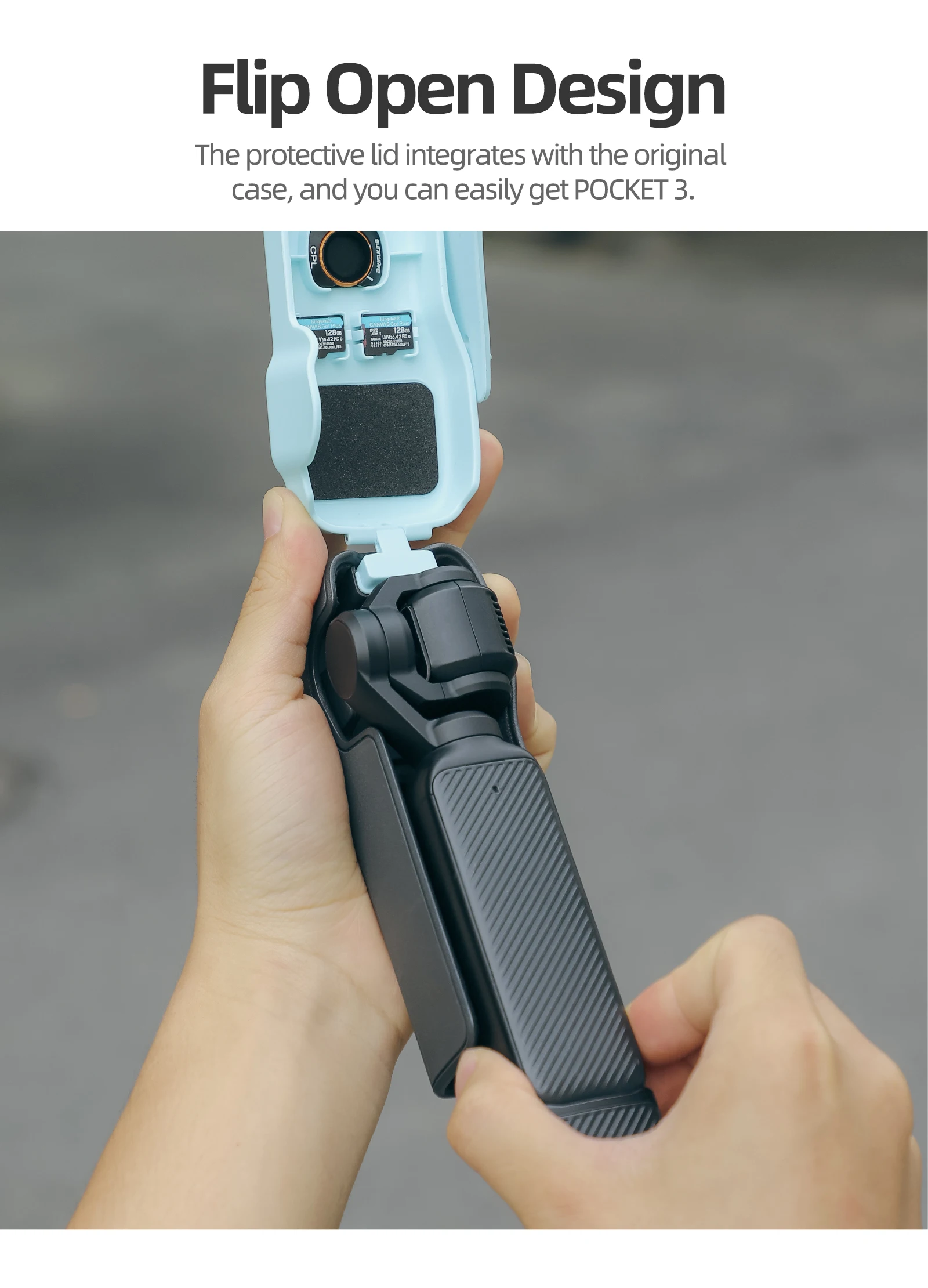 Für DJI Osmo Pocket 3, Schutzhülle, Kameraobjektiv, Displayschutzfolie, Anti-Fall-Oberabdeckung, Aufbewahrung mit Filter, Bring-Seil – Detail 7