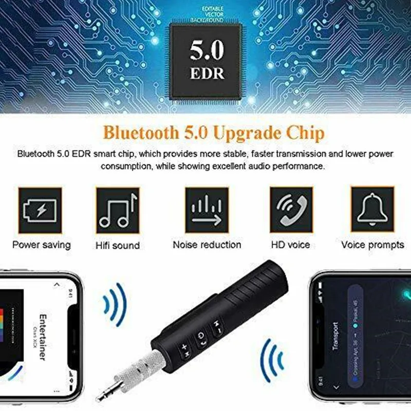 Wireless Bluetooth 5.0 Receiver Adapter 3.5mm Jack For Car Music Audio Aux A2dp Headphone Reciever Handsfree - Image 5
