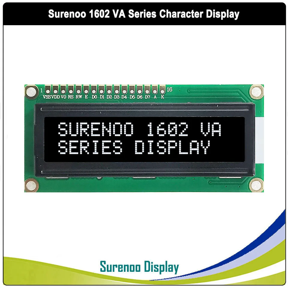 16X2 1602 5V Parallel IIC I2C VA White Red Green Character on Black LCD Module Display Screen Panel LCM