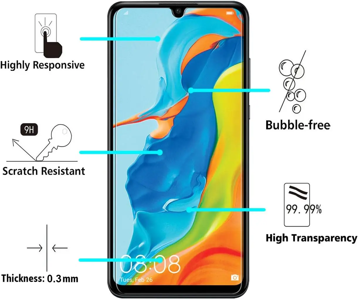 Premium 9H Tempered Glass Screen Protector - Pack of 2/4, HD Clarity