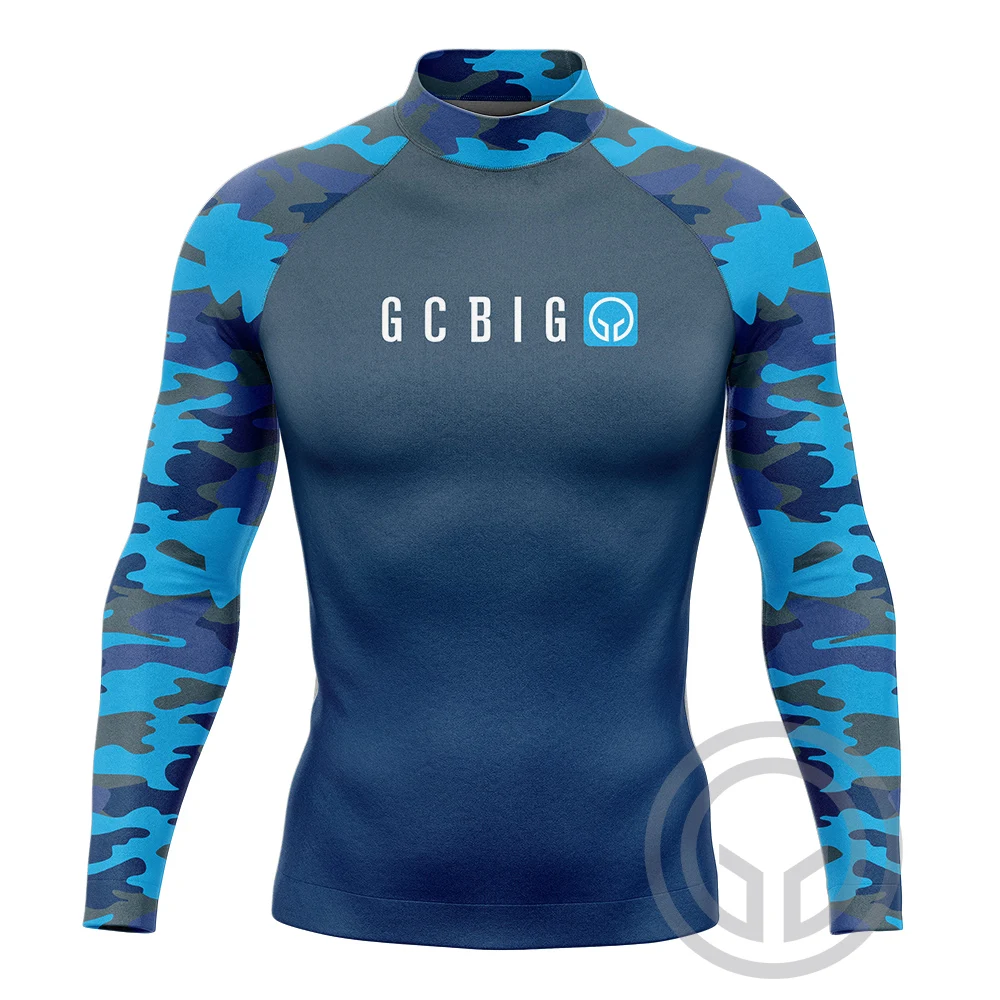 Rash Guard Men's Surfing Long Sleeve Shirts Performance Upf 50+ Sun Protection Swimming Clothing Surfing Suit Surf Lycra Tee