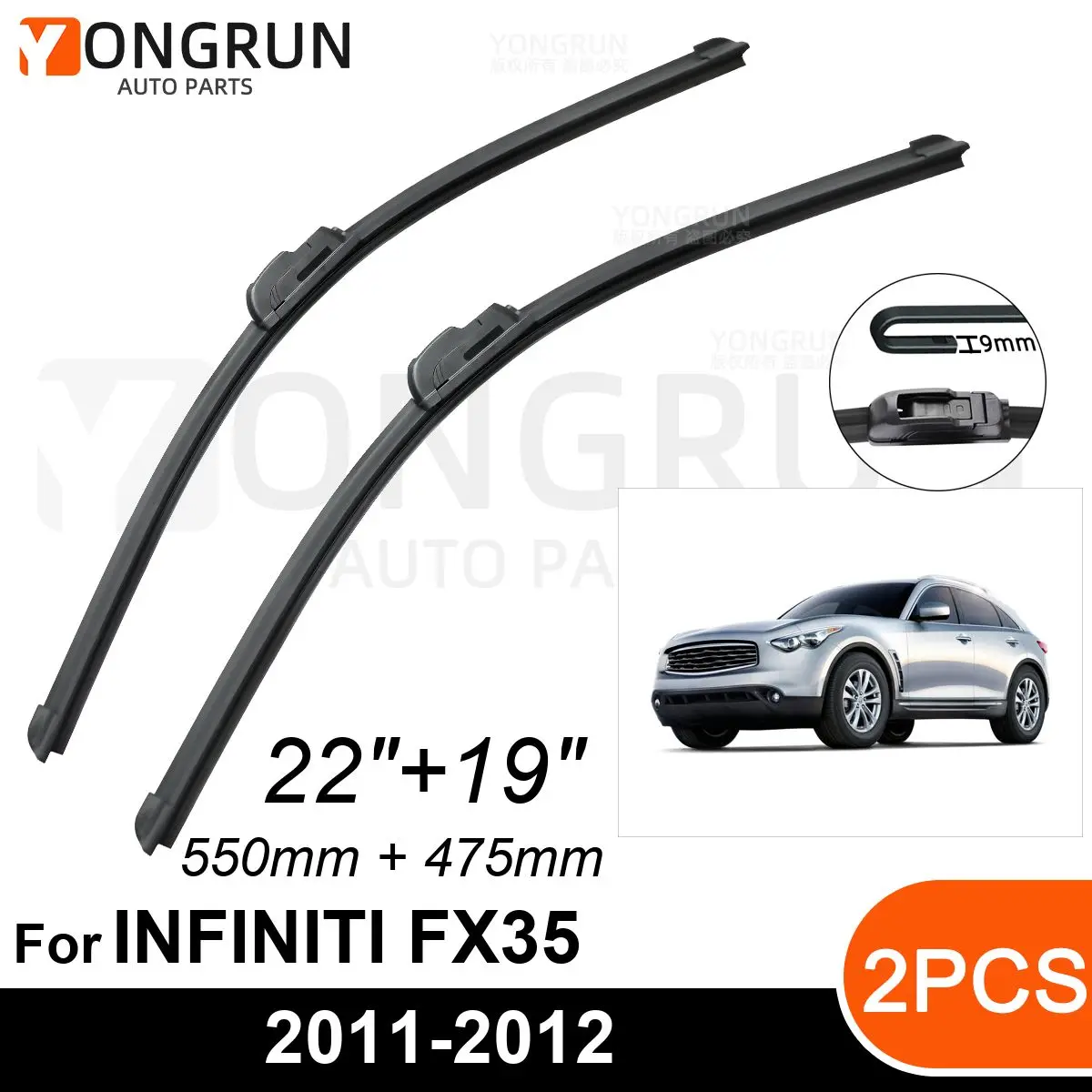 

Стеклоочистители для автомобилей INFINITI FX35 2011-2012, 22 + 19 дюймов