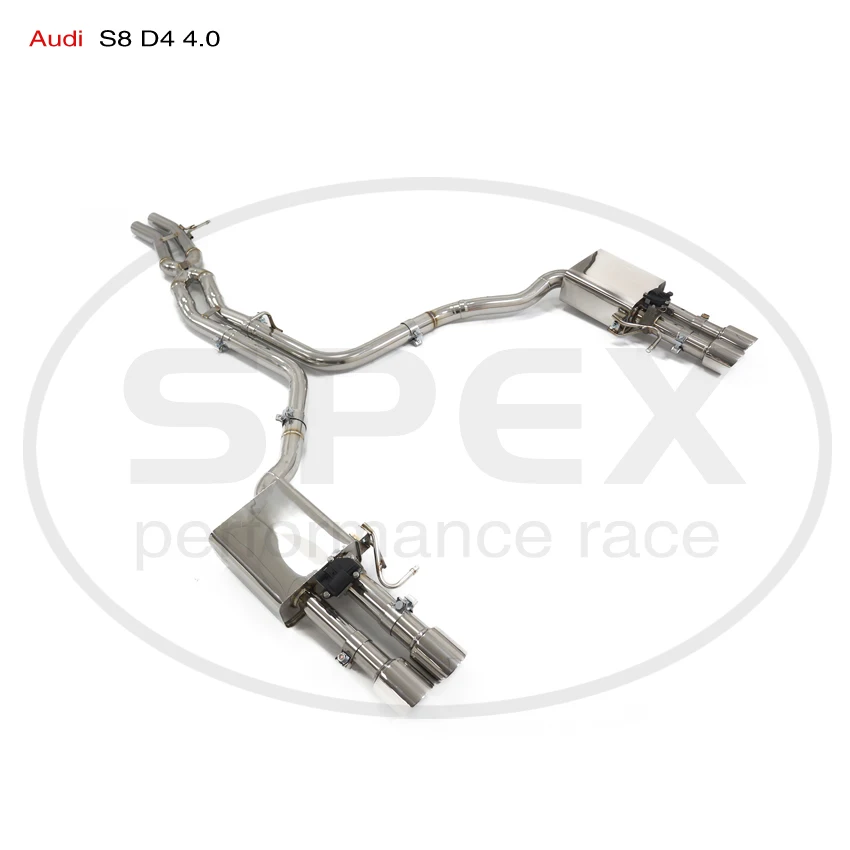 

SPEX Remote Valve Stainless Steel Catback for Audi S8 D4 4.0T V8 Remote E Control Polish Muffler Auto Perfroamnce Exhaust System