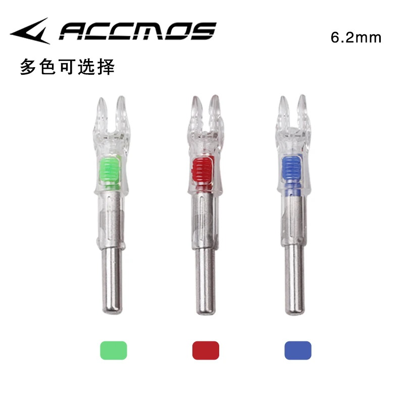 6/12pcs Archery ID 6.2 mm Lighted Arrow Nock LED Arrow Tail Accessory for Shooting Hunting 3
