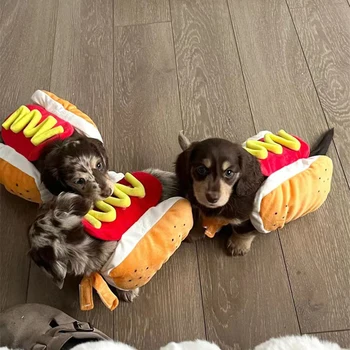 Funny Hot Dog Pet Costume – Halloween Dog & Cat Outfit 1