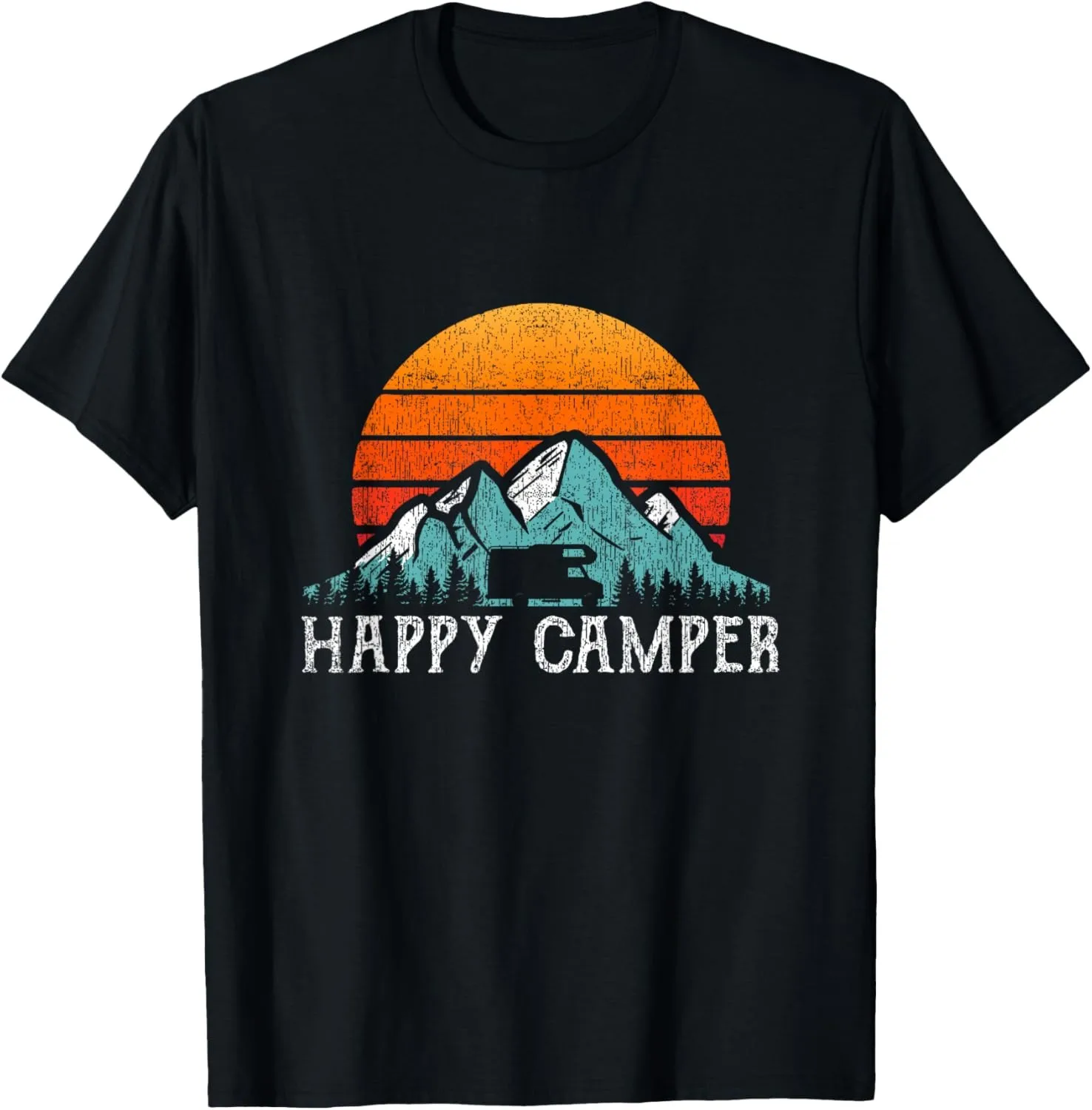 Happy Camper RV Camping Shirt Männer Frauen Retro Sonne 70er 80er Jahre T-Shirt Grafik T Shirts Unisex Sommer Streetwear Tops Camisas – Detail 9