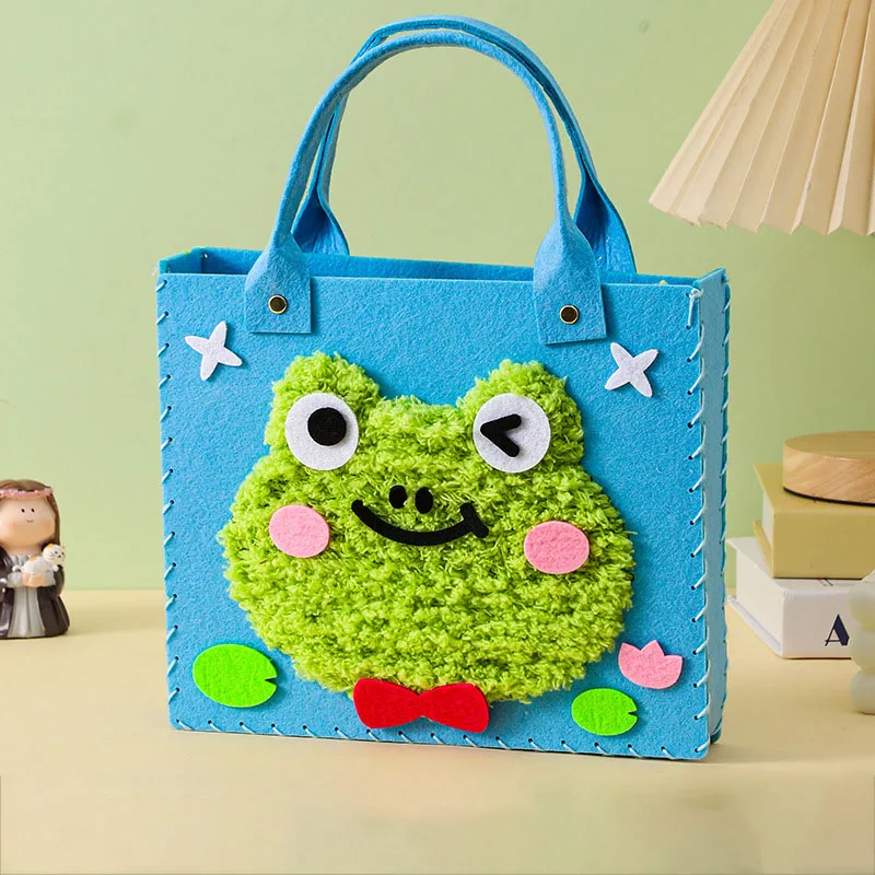 DIY Felt Animal Bag Craft Set Beginners Handmade Craft Art Toys Kids Girl Sewing Kit